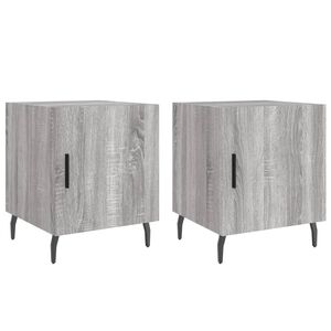 vidaXL Tables de chevet 2 pcs sonoma gris 40x40x50cm bois d'ing&eacute;nierie