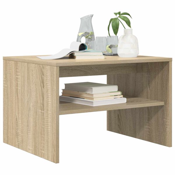 vidaXL Table basse Ch&ecirc;ne Sonoma 60 x 50 x 40 cm Bois d'ing&eacute;nierie