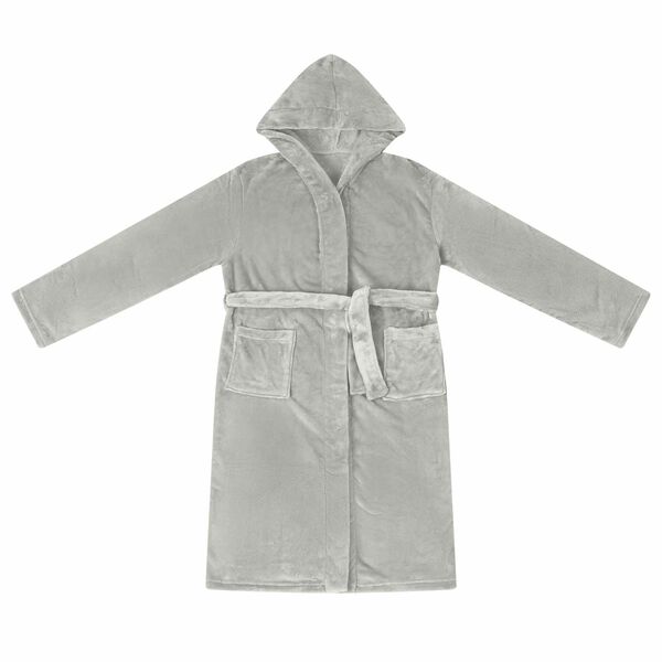 vidaXL Peignoir avec capuche Gris xxl Flanelle