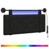 vidaXL T&ecirc;te de lit suspendue Avec lumi&egrave;re LED Noir Simili cuir