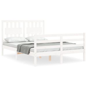 vidaXL Cadre de lit sans matelas blanc 120x200 cm bois massif