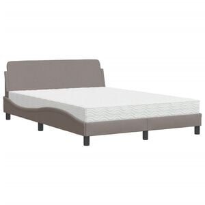 vidaXL Lit avec matelas Dover taupe 120x200 cm tissu