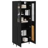 vidaXL Haut Armoire 2 pcs Ch&ecirc;ne noir Bois Agglom&eacute;r&eacute; et Verre