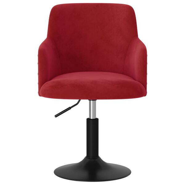 vidaXL Chaise pivotante de salle &agrave; manger Rouge bordeaux Velours