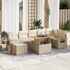 vidaXL Salon de jardin avec coussins 8 pcs beige r&eacute;sine tress&eacute;e
