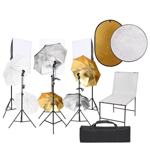 vidaXL Kit de studio photo avec &eacute;clairage table et r&eacute;flecteur