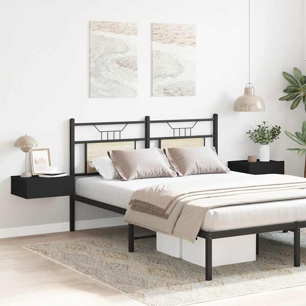 vidaXL Tables de chevet flottantes 2 pcs Noir 40x30x15 cm