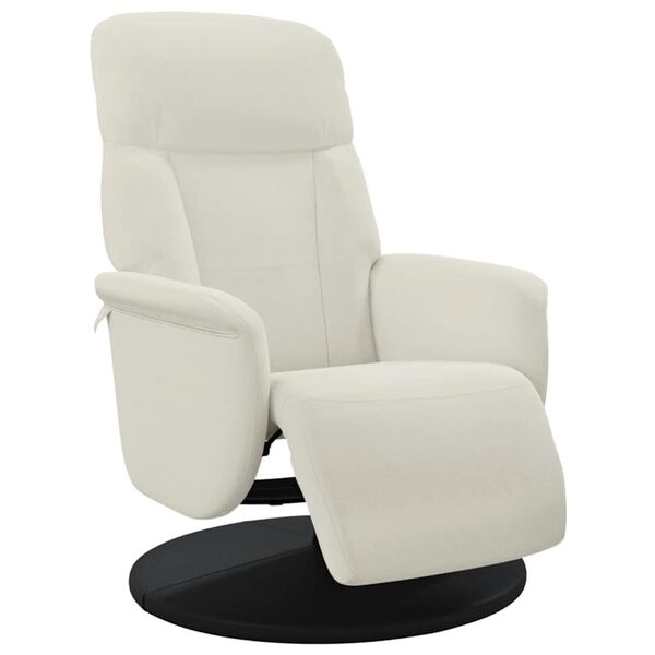 vidaXL Fauteuil inclinable avec repose-pied cr&egrave;me velours