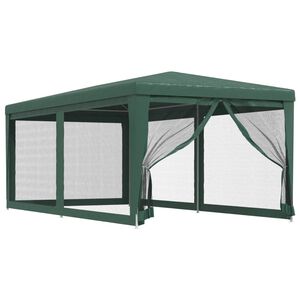 vidaXL Tente de f&ecirc;te avec 4 parois lat&eacute;rales en maille Vert 3x6 m PEHD