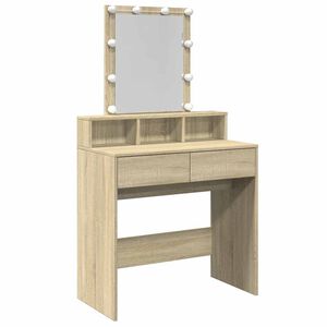 vidaXL Coiffeuse avec LED ch&ecirc;ne sonoma 80x41x144,5 cm