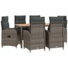 vidaXL Ensemble de repas ext&eacute;rieur 7 pc Gris clair et gris fonc&eacute;