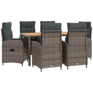 vidaXL Ensemble de repas ext&eacute;rieur 7 pc Gris clair et gris fonc&eacute;