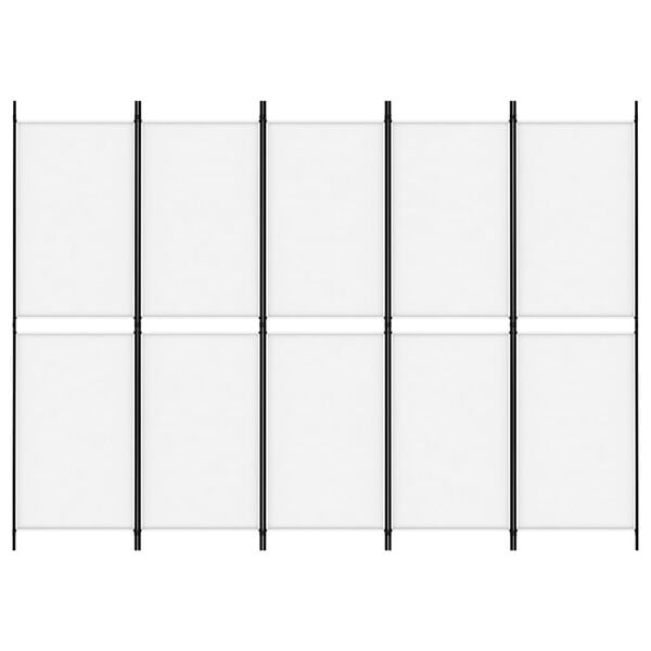 vidaXL Cloison de séparation 5 panneaux Blanc 250x180 cm Tissu