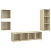 vidaXL Ensemble de meubles TV 4 pcs Ch&ecirc;ne sonoma Bois d'ing&eacute;nierie
