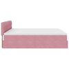 vidaXL Lit ottoman avec matelas et LED Rose 180x200 cm velours