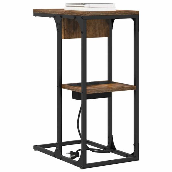 vidaXL Cabinet de chevet Ch&ecirc;ne fum&eacute; 41,5 x 26 x 60,5 cm