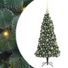 vidaXL Arbre de No&euml;l artificiel pr&eacute;-&eacute;clair&eacute; avec ensemble de boules