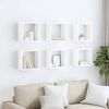 vidaXL &Eacute;tag&egrave;res cube murales 6 pcs Blanc brillant 30x15x30 cm