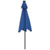 vidaXL Parasol de jardin avec m&acirc;t en acier bleu azur&eacute; 225x225x212 cm