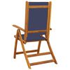 vidaXL Chaises pliables de jardin lot de 8 bois d'acacia et textil&egrave;ne