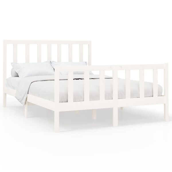 vidaXL Cadre de lit sans matelas blanc 120x200 cm bois de pin massif