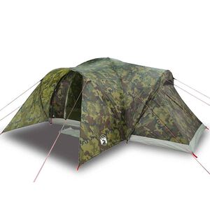 vidaXL Tente familiale &agrave; d&ocirc;me 6 personnes camouflage imperm&eacute;able