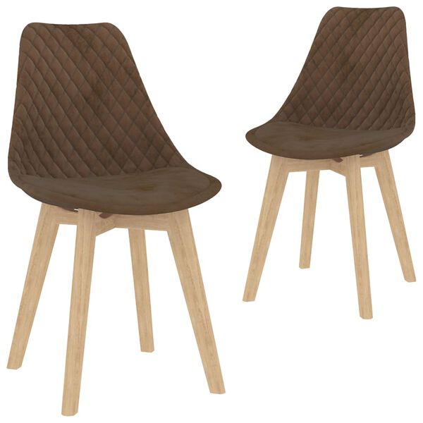 vidaXL Chaises à manger lot de 2 Marron Velours