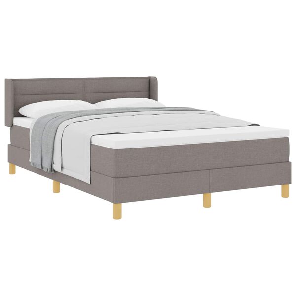 vidaXL Lit &agrave; ressorts avec matelas Taupe 200 x 140 cm Polyester