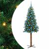 vidaXL Sapin de Noël mince Vert 180 cm PVC et bois de pin massif