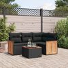 vidaXL Salon de jardin 5 pcs avec coussins noir r&eacute;sine tress&eacute;e