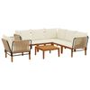 vidaXL 7 pc Bois d'acacia massif et corde Naturel
