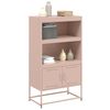 vidaXL Buffet haut rose 68,5x38,5x123,5 cm acier