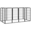 vidaXL Parc pour chien 12panneaux Noir 50x100cm Acier enduit de poudre