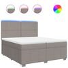 vidaXL Sommier &agrave; lattes de lit avec matelas Taupe 200x200 cm Tissu