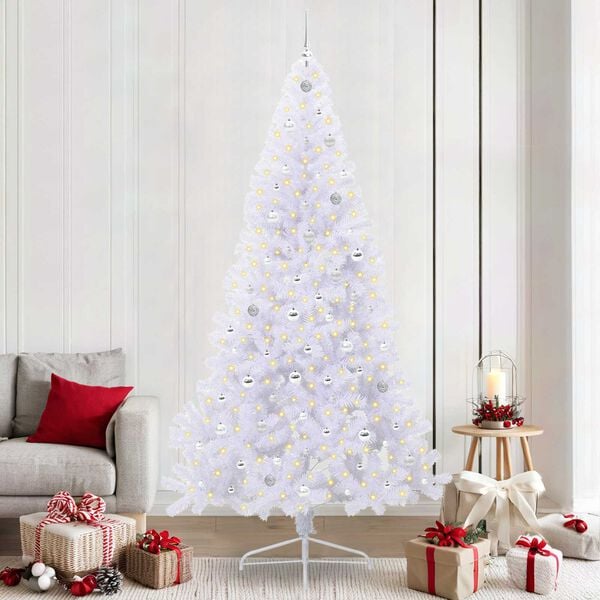 vidaXL Sapin de No&euml;l artificiel avec 300 LED Blanc 240 cm PVC et Acier