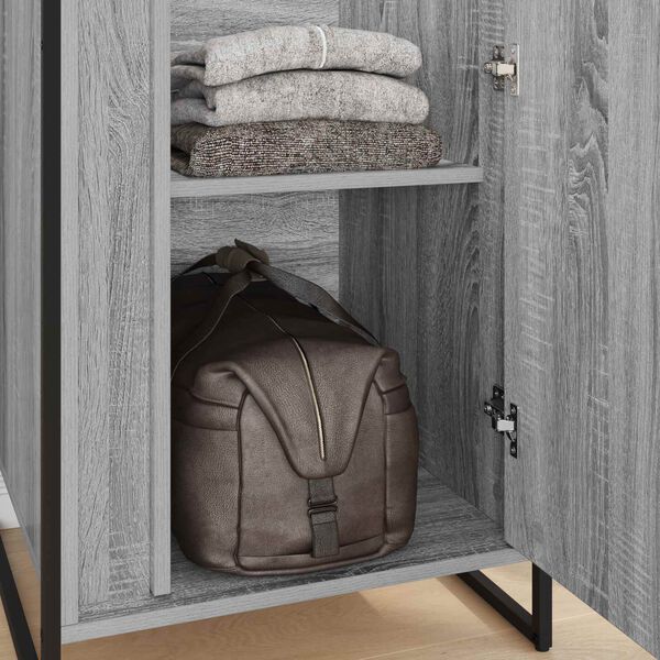 vidaXL Garde-robe 2 pcs Gris Sonoma 50 x 50 x 200 cm Bois d'ing&eacute;nierie