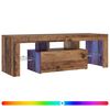 vidaXL Meuble TV avec lumi&egrave;res LED vieux bois bois d'ing&eacute;nierie
