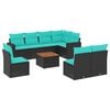 vidaXL Salon de jardin 9 pcs avec coussins noir r&eacute;sine tress&eacute;e