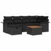 vidaXL Ensemble de canap&eacute; de jardin 7 pc Noir polyrotin