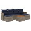 vidaXL Ensemble de canap&eacute; de jardin 7 pcs avec coussins gris r&eacute;sine tress&eacute;e