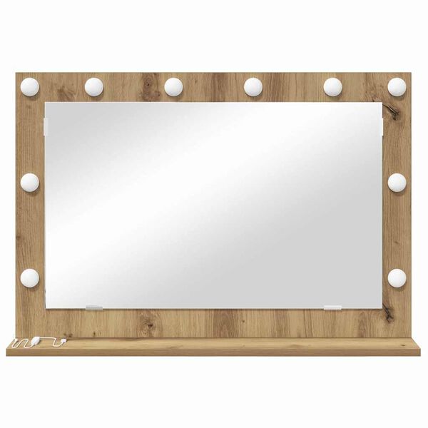 vidaXL Miroir de vanité avec miroir Chêne artisanal 80 x 55 x 18 cm
