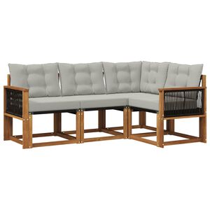 vidaXL Ensemble de canap&eacute;s d'ext&eacute;rieur 4 pcs Naturel et gris clair