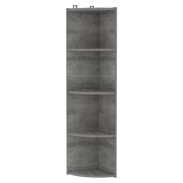 vidaXL &Eacute;tag&egrave;re d'angle sur pied Gris b&eacute;ton 40x41,5x180 cm Agglom&eacute;r&eacute;