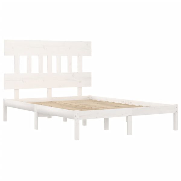 vidaXL Cadre de lit sans matelas blanc 180x200 cm bois massif