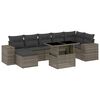vidaXL Salon de jardin 8 pcs avec coussins gris r&eacute;sine tress&eacute;e