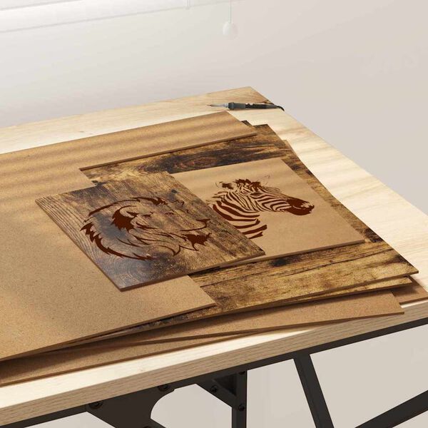 vidaXL Panneaux d&eacute;coratifs 50 pcs Ch&ecirc;ne fum&eacute; 40 x 60 x 0,27 cm