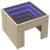 vidaXL Table basse avec LED infini chêne sonoma 40x40x30 cm