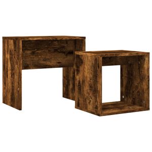 vidaXL Tables basses gigognes 2 pcs ch&ecirc;ne fum&eacute; bois d'ing&eacute;nierie