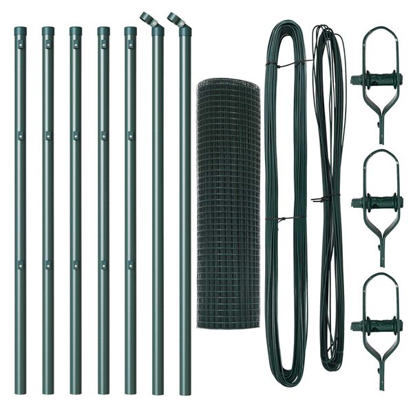 vidaXL Poteau de cl&ocirc;ture. Vert 10 x 0,4 m (maille 12 x 12 mm)