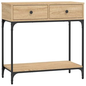 vidaXL Table console ch&ecirc;ne sonoma 75x34,5x75 cm bois d'ing&eacute;nierie